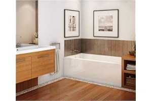 MAAX 105705-R-000-001 Rubix Acrylic Right-Hand Bathtub, 59.75-in L x 32-in W x 18.375-in H, White