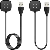 [2-Pack] Charger Cable Compatible with Smart Watch Fitbit Sense/ Versa 3, Replacement USB Charging Cradle Dock Stand Cable (3.3 ft/1.0ft)