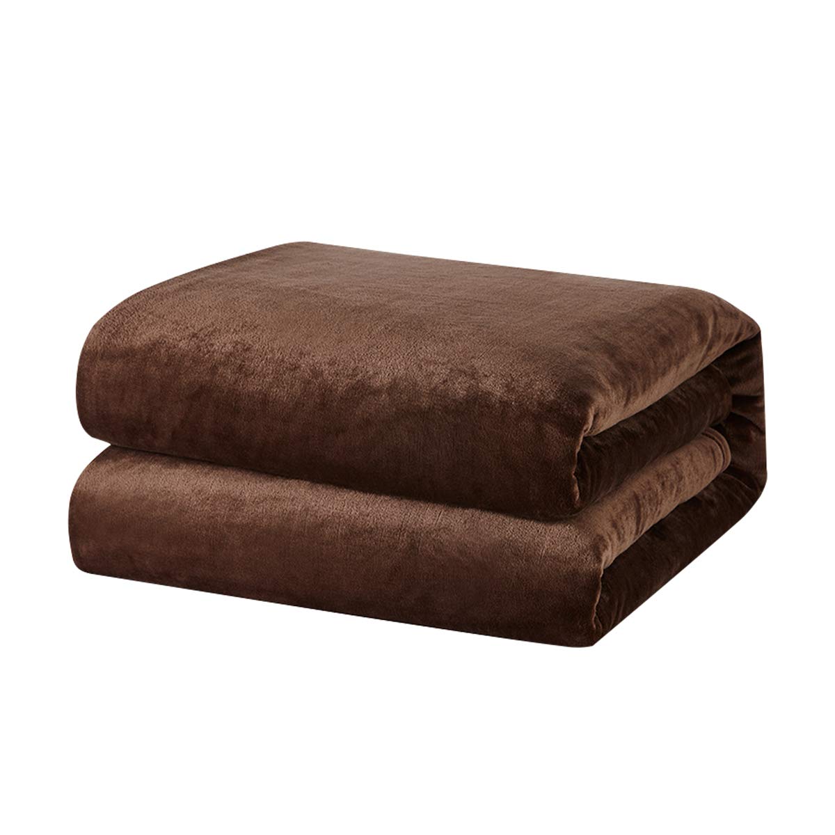 BOURINA Flannel Blanket Throw Lightweight Cozy Plush Microfiber Solid Fleece Blanket,Throw (Brown, 127x152cm) — image 1