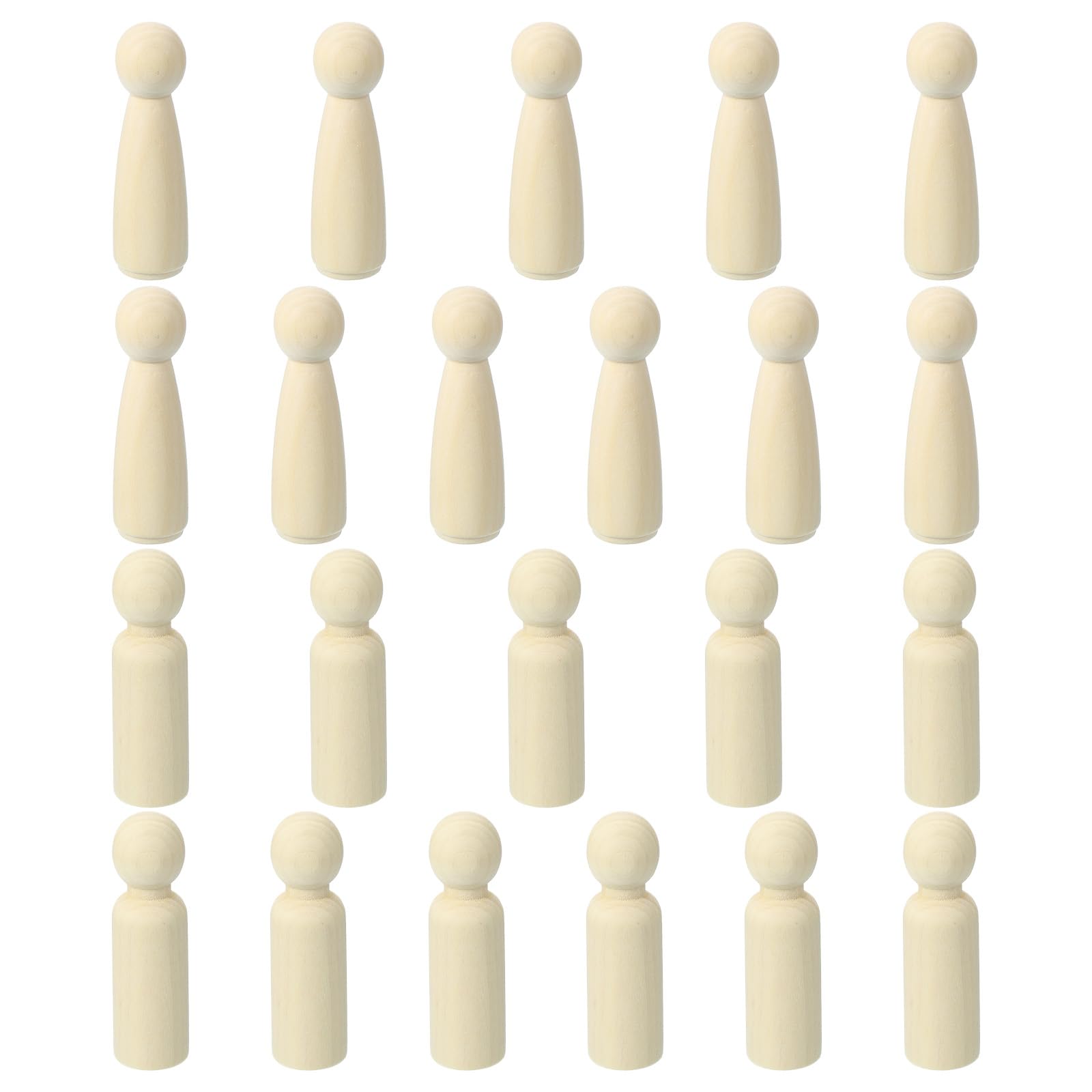 PATIKIL 3.54" Height Wooden Pegs Peoples, 22Pcs Wood Pegs People Unfinished Bodies Natural Wood Figures for Painting DIY Crafts Arts Graffiti