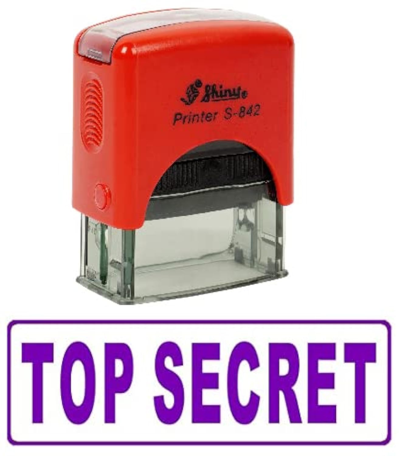 Printtoo TOP Secret Self Inking Rubber Stamp Custom Shiny Office Stationary Stamp
