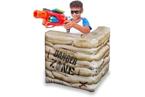 NINOSTAR Combat Battlefield Inflatables, Compatible with Laser tag, Water Gun, Dart Gun, Perfect for Party Gun Game Battle Obstacles Birthday Activities