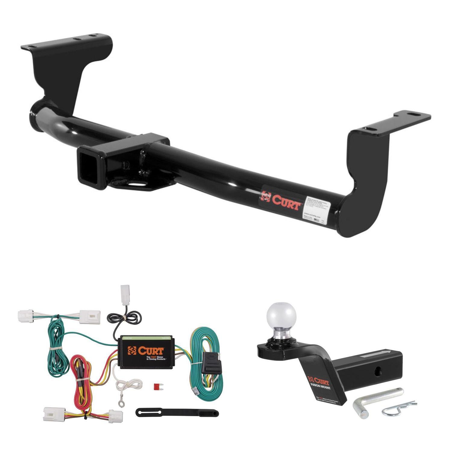 Amazon.com: CURT Trailer Hitch, Wiring & 2" Ball Mount w/ 2" Rise for 09-14 Nissan  Murano: Automotive