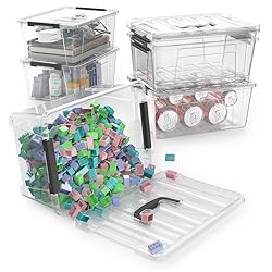 WYT Clear Storage Latch Bins, 6-Pack Storage