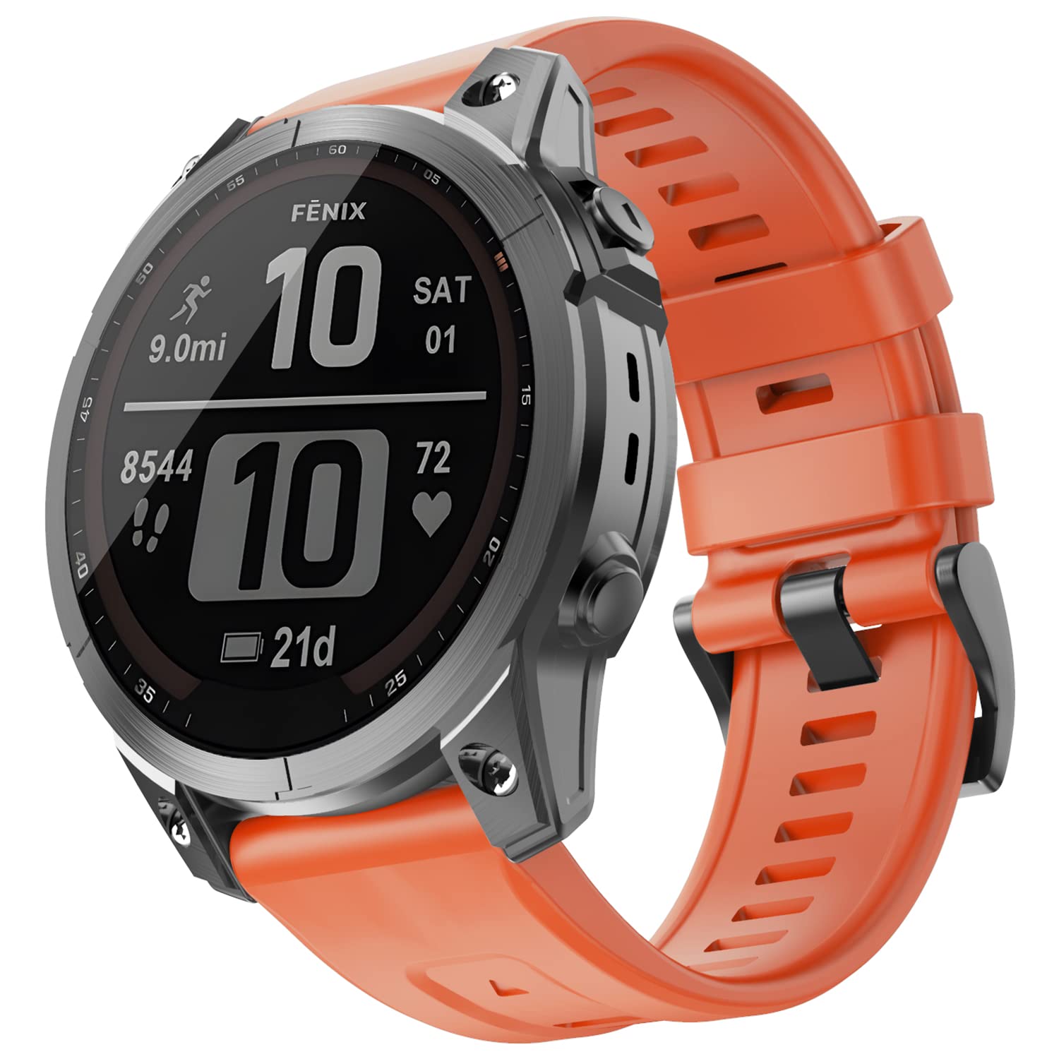 OVERSTEP Compatible for Garmin Fenix 7X Strap, 26mm Wide Soft Silicone Replacement Strap for Garmin Fenix 7X/Fenix 5X/Fenix 5X Plus/Fenix 6X/Fenix 6X Pro/Fenix 3/HR/Descent MK1/D2 Delta PX/D2 Charlie — image 1