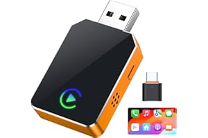 Wireless CarPlay Adapter for iPhone, 2026 Upgrade 2 in 1 Wireless Adapter, Convert Wired to Wireless, Stable & Fast, Auto Rec