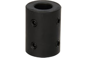 Climax Metals RC-075-4H@90 Black Oxide Plated Mild Steel Rigid Coupling, 3/4" Bore, 1-1/2" Outside Diameter, 2" Length, 5/16"-18 x 3/8" Set Screw