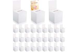 ABURRORI 12 Pcs Raffle Boxes Bulk Ballot Box Suggestion Donation Box for Fundraising, Raffle Ticket Card Box with Slot and Removable Header Voting Box for Auction Charity Voting Collecting Card Contest (12)