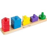 Melissa &amp; Doug Stack and Sort Board - Wooden Educational Toy With 15 Solid Wood Pieces