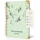 DOURA Gratitude Journal Spiral Notebook for Women Men Teens,6" &times; 8.6" | Guided 5-Minute Daily Prompts,Undated Layout,Mindfulness &amp; Reflection,Boost Happiness,Self Care Journal Gift
