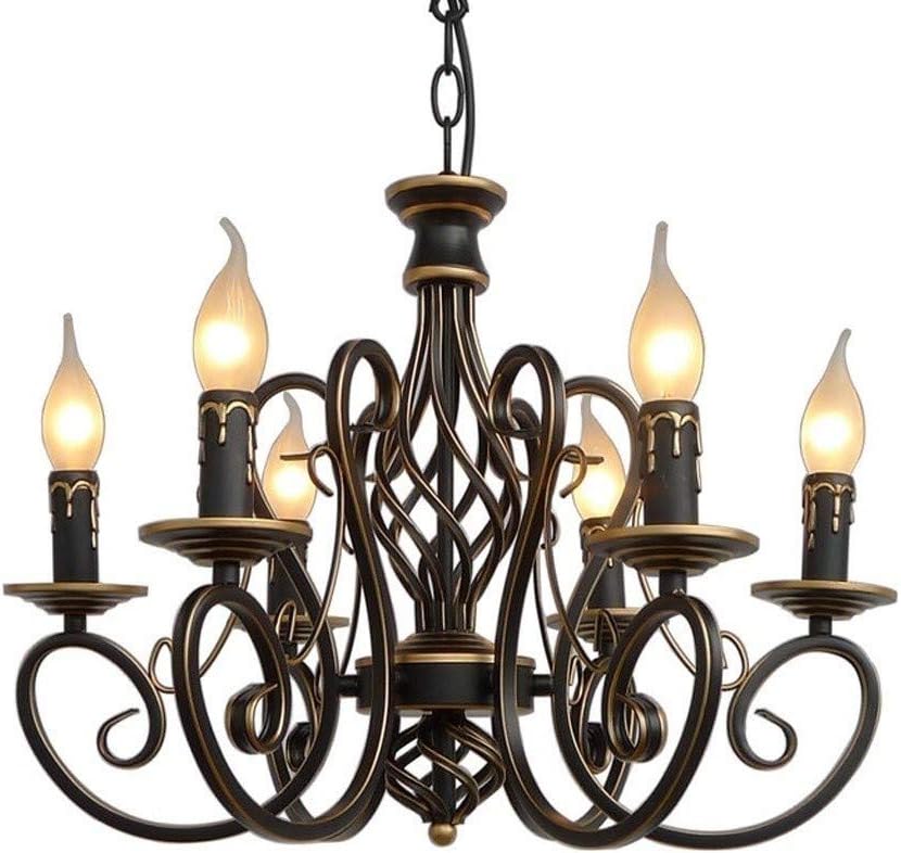 Chandelier Black Wrought Iron Chandelier Lighting 6 Heads Classic Knot Twist Chandelier Ceiling Light Fitting Black Candle Chandelier