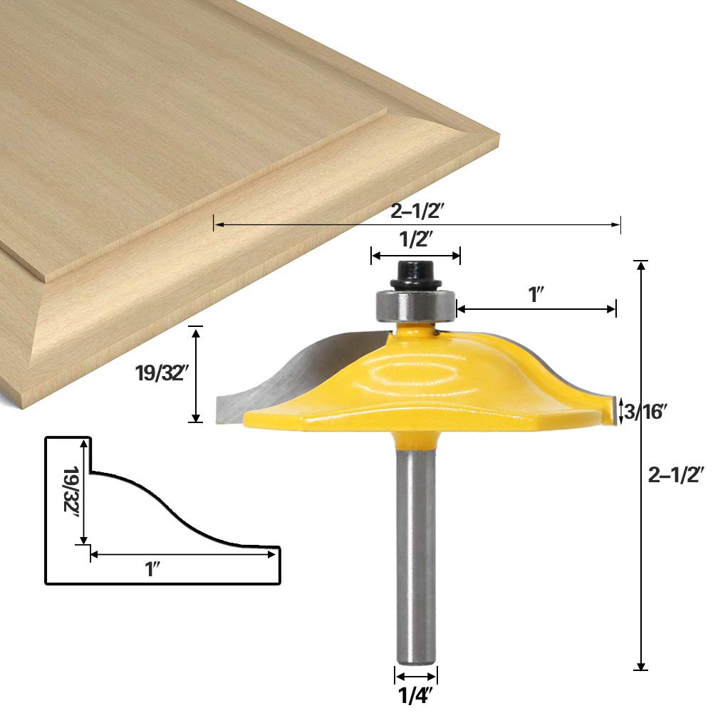 DBoyun 3pcs 1/4 Inch Shank Ogee Rail and Stile Ogee Raised Panel Router Bit Set: Industrial & Scientific