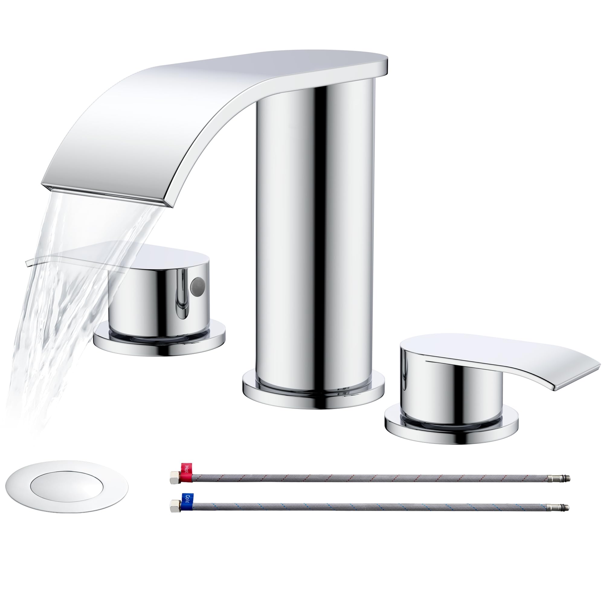 Ultimate Unicorn 8 inch Bathroom Faucet Chrome, Waterfall Bathroom Sink ...