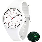 MASTOP Nurse Doctor Student Watch for Women and Men Fashion Waterproof Sports Watch with Easy-to-Read Luminous Dial 24-Hour Format Soft Silicone Strap