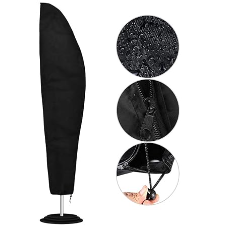 VEGKEY Schutzhülle für Ampelschirm, 2.5 bis 4 M Große Sonnenschirm Abdeckhauben, Oxford 420D Wasserdichtes Sonnenschirmhülle 