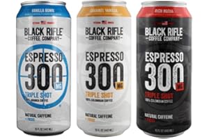 GENERIC Black Rifle Coffee 300 RTD Ready To Drink Variety Pack, Gluten Free, 300mg Caffeine - 6 Cans