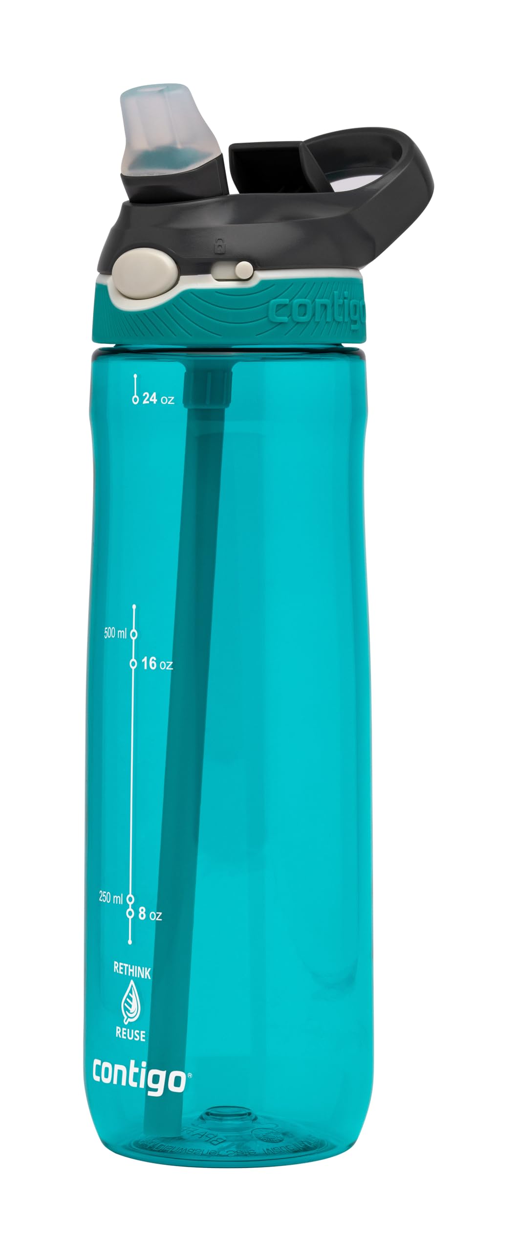 Contigo Ashland Autospout Water Bottle with Flip-Straw | Large BPA Free Drinking Bottle | Sports Flask | Leakproof Drink Bottle | Ideal for School, Gym, Bike, Running, Hiking | 720 ml | Scuba