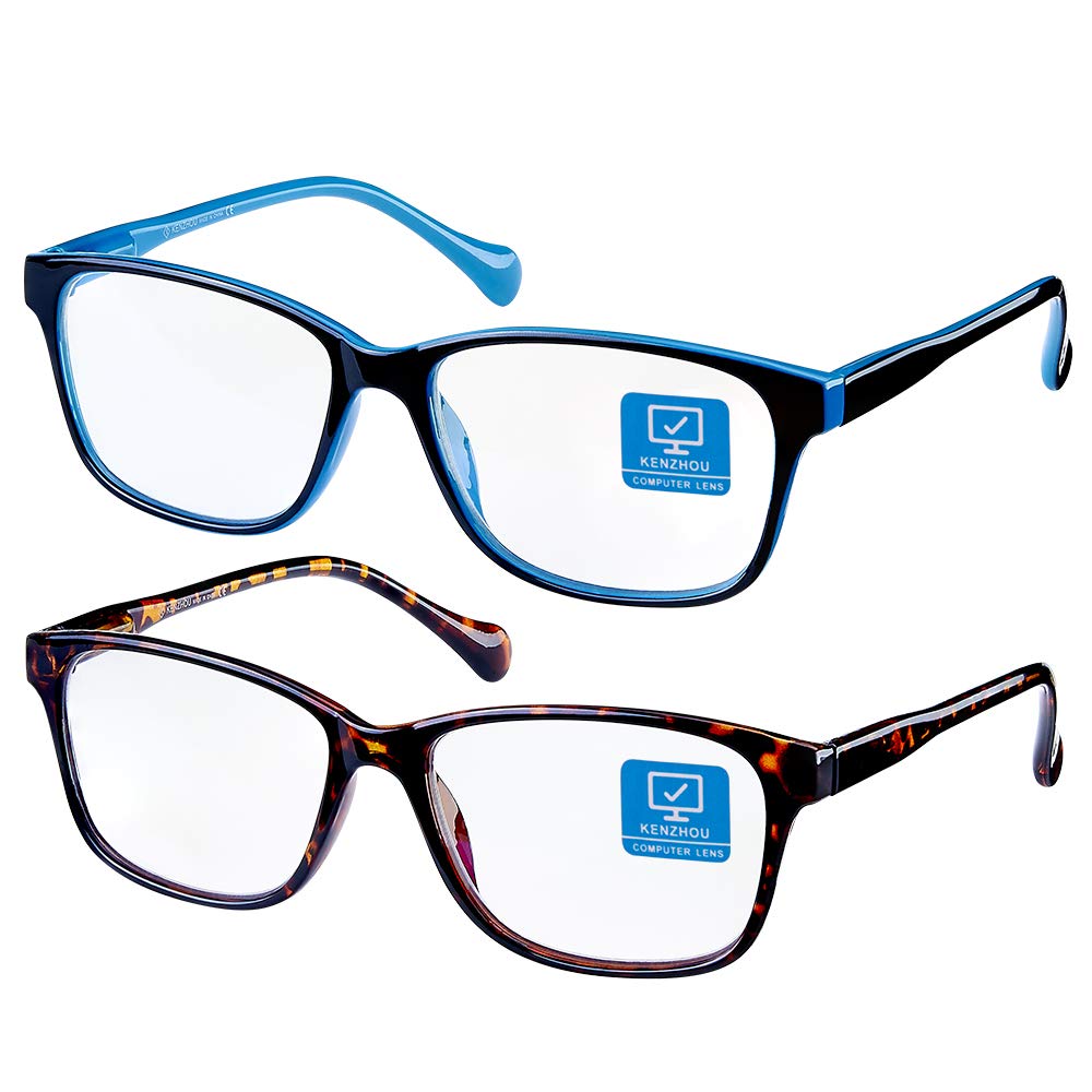 Buy KENZHOU Blue Light Blocking Computer Glasses 2 Pack Anti Eye Eyestrain Unisex(Men/Women