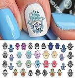 Hamsa Hand Hebrew Waterslide Nail Art Decals - Salon Quality!