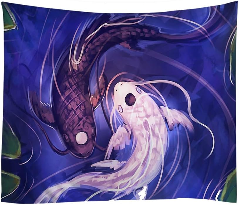 Hankyky Double Koi Fish Magic Wall Tapestry Wall Hanging Tapestries Psychedelic Peaceful Landscape Tapestry Hippie