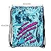 MHJY Sequin Bag Mermaid Drawstring Backpack Sports Beach Dance Bag (Lake Blue/Rose Red)