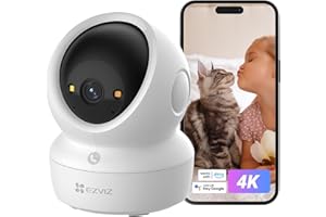 EZVIZ 4K Security Indoor Camera Pan & Tilt, Color Night Vision, WDR, Auto Tracking and Patrol, Smart Human/Pet Detection, 2-W
