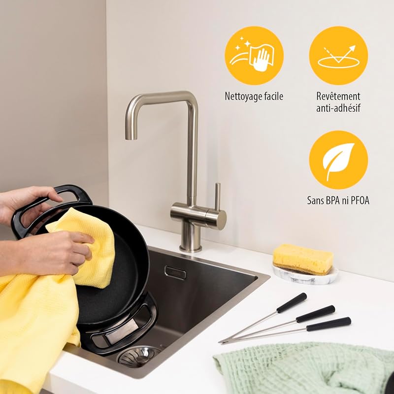 Appareil à fondue électrique, 1,5 L, 1000 W, pour 8 personnes