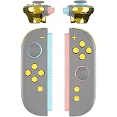 eXtremeRate DIY Replacement Full Set Buttons for Joycon 2, Custom ABXY Direction Keys Dpad + - C Home Capture Release L R ZR ZL Trigger Buttons for Nintendo Switch 2 Controller - Chrome Gold