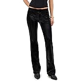 alice + olivia Women's Bella Ultra Shiny Vegan Skinny Bootcut Pants