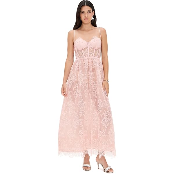 chinese dress ladies Pink Lace Wedding Guest Dress main image 0