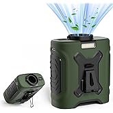 Portable Waist Fan 10000mAh Portable Waist Fan 18000RPM Neck Fan With Max 12H Working Time 5 Speeds adjustment with LED flashlight and Charging display Cooling for Outdoor Jobsite and etc(Green)