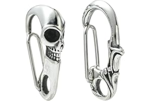Gythara 2 pcs 2 Styles Skull Theme 316 Surgical Stainless Steel Clasps Carabiner Key Rings Lobster Claw Clasps for DIY Neckla