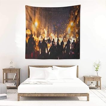 Amazon Com Willsd Zombie Diy Tapestry Burning Town Urban Chaos