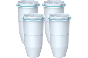 Waterspecialist Water Filters, Compatible with ZeroWater® Pitcher and Dispenser, Multi-Stage Filter System, Reduces Chlorine, PFOA, and PFOS, Pack of 4