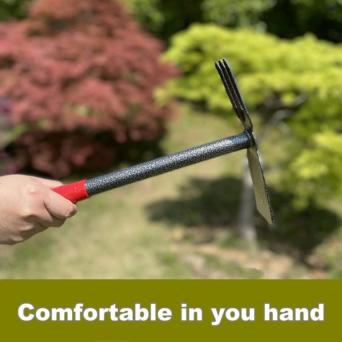 ZOG Garden Small Hand Digger and Hoe Combo Garden Tool, Multipurpose Garden Hoe and Cultivato, Strong & Sharp Hoeing and Loosening Soil Hand Tool, Bend Proof, Non-Slip Handle & Anti-Rust Head (Small-1) : Garden & Outdoor