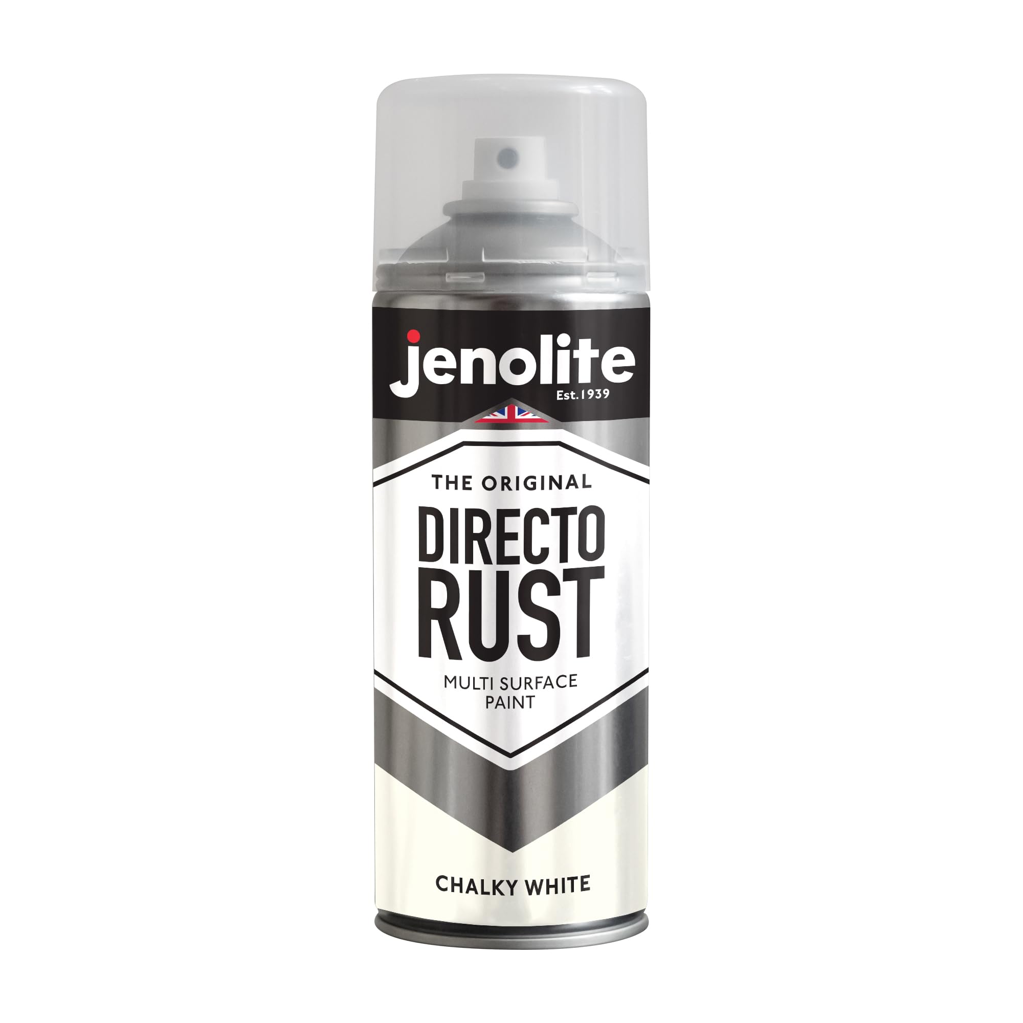 JENOLITE Directorust Chalky Spray Paint | WHITE | 400ml | Multi-Surface Chalky Finish Spray Paint | Ideal For Furniture, Ornaments, Picture Frames | Interior & Exterior Use | RAL 9016
