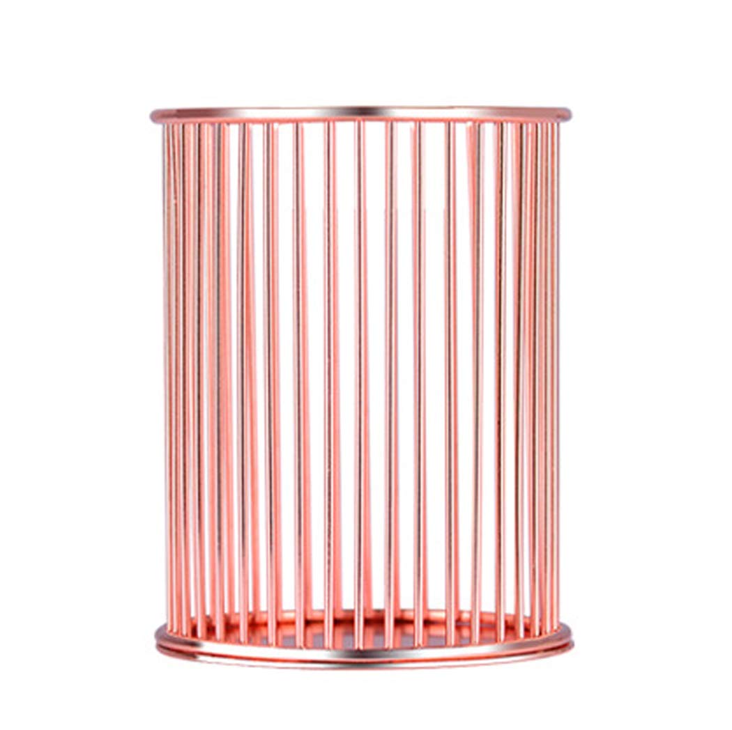 Hillento Pencil Holder, Metal Pen Pencil Holder, Rose Gold Pencil Holder, Desk Stationery Organizer for Home, School, Office Desk Supplies, Makeup Brush Organizer, Rose Gold