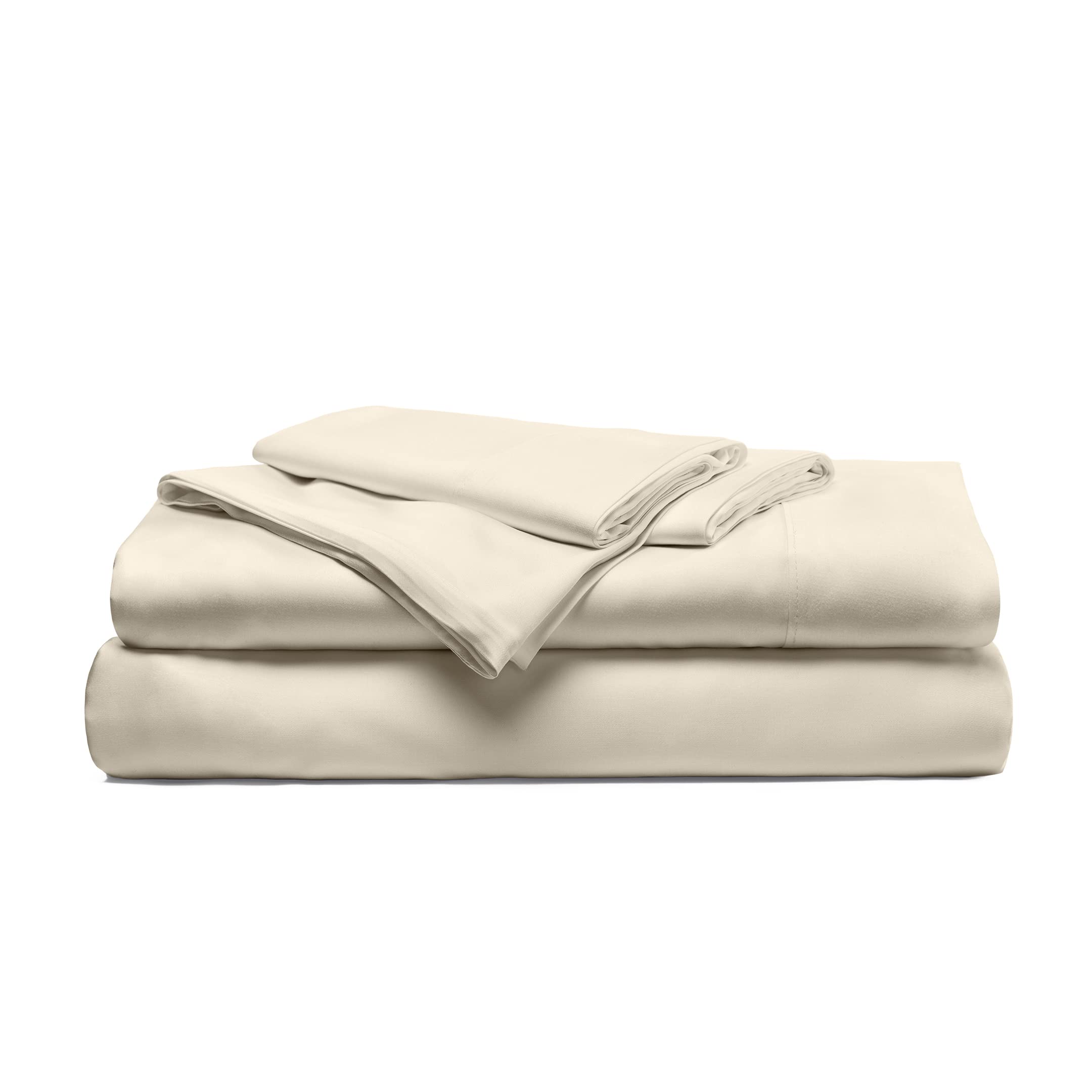 Photo 1 of Cariloha Resort 4-Piece Sateen Sheet Set |Coconut Milk | Cal King | Cooling Sheets for Hot Sleepers