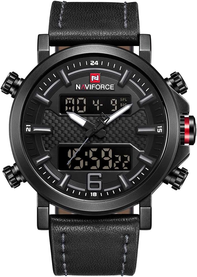 NAVIFORCE Men Sport Chronograph Watch with Date and Week Man Luxury Waterproof Casual Dual Display Wrist Watch …