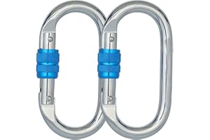 BYANG Heavy Duty Locking Climbing Carabiner Clip CE Rated 25 kN 5600 LB Rugged Terrain Approved Industrial Strength Twist Lock Carabiners Clips for Rigging, Ropes, Hammocks, Camping
