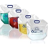 WaterStorageCube Premium Collapsible Water Container Bag, BPA Free Food Grade Clear Plastic Storage Jug for Camping Hiking Backpack Emergency, No-Leak Freezable Foldable Water Bottle 1.3/2.6 Gallon