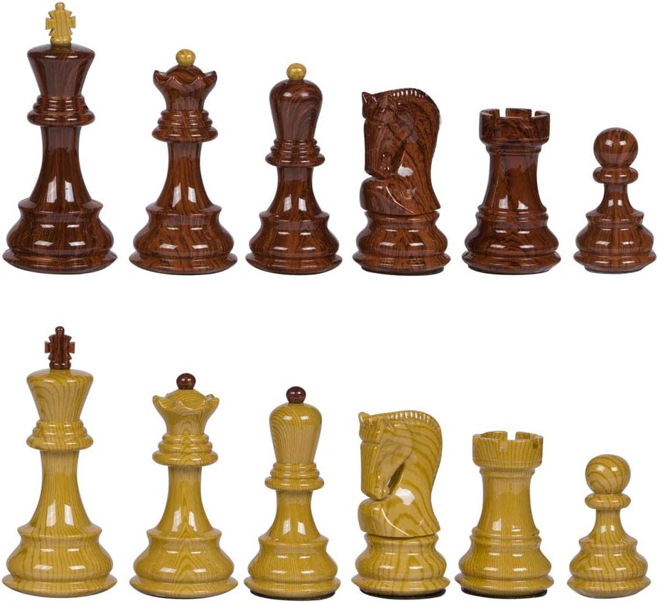 Bellevue High Polymer Weighted Chess Pieces with 3.75 Inch King and