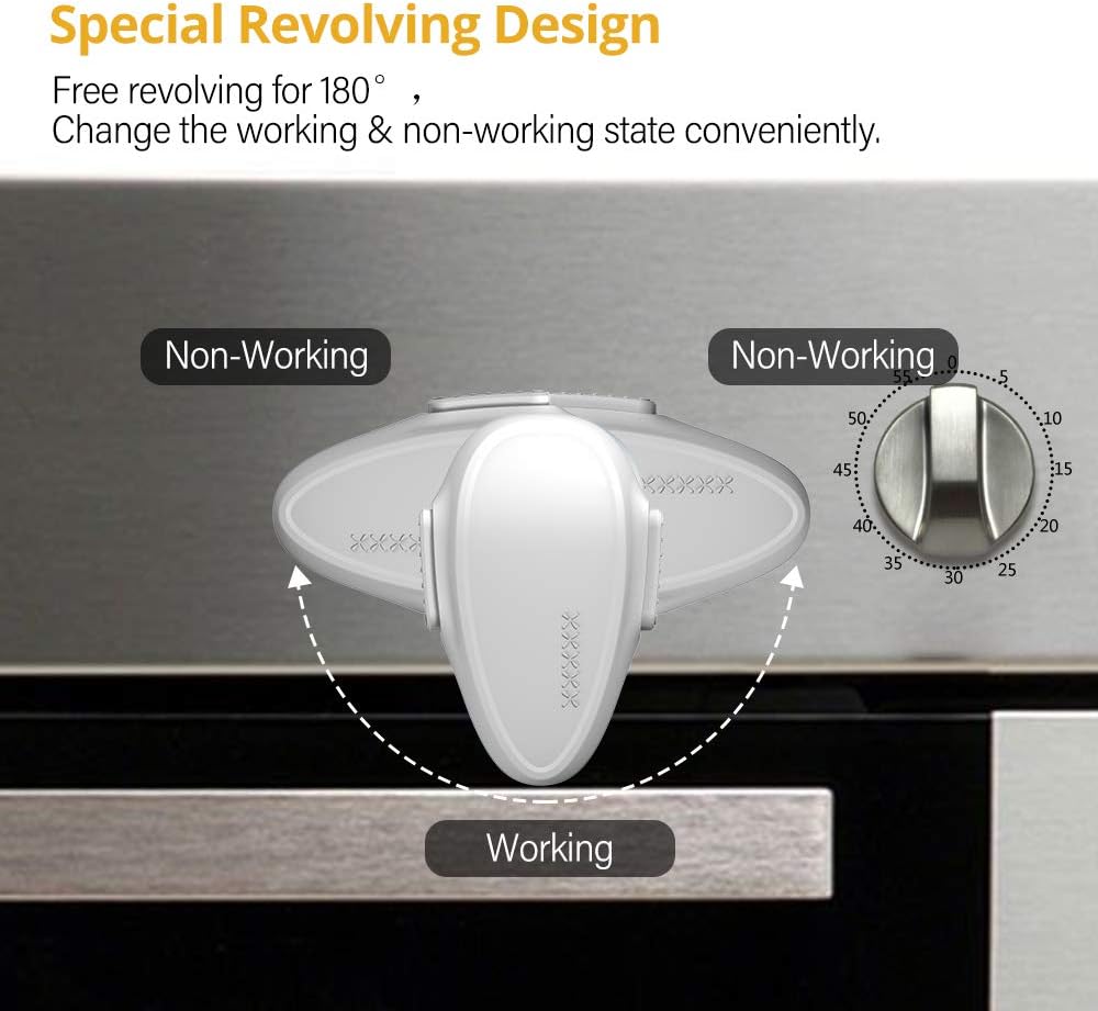 EUDEMON Childproof Oven Door Lock, Oven Front Lock Easy to Install and no Tools Need or Drill (White) - Image 5