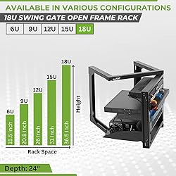 NavePoint 18U Server Rack with Swing Gate - 18U