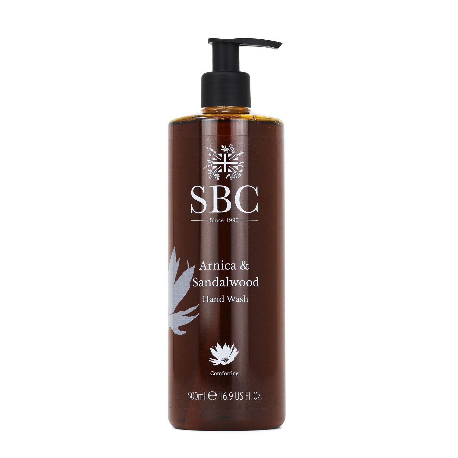 SBC Skincare Arnica & Sandalwood Hand Wash - 500ml | Soothing Hand Soap For Muscular Discomfort | Moisturising Hand Wash | Vegan Friendly Arnica Liquid Soap