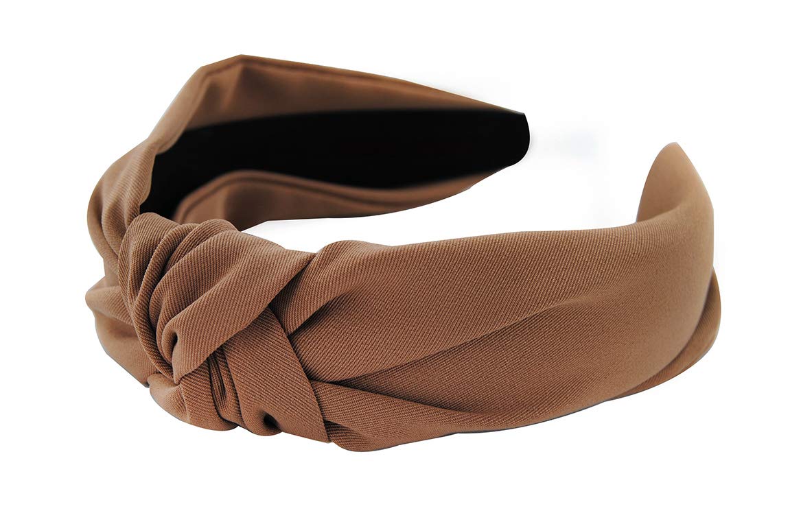 axy HR35 Women's Fabric Knotted Alice Band, Wonderful Vintage Style Headband, Hair Accessory - Brown -