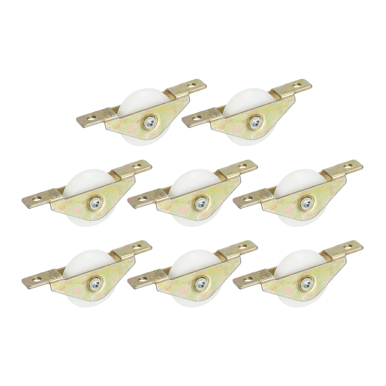 PATIKIL 30mm Sliding Door Nylon Pulley, 8 Pcs Furniture Roller Wheels 5mm Hole Distance for Screen Door Wardrobe Cupboard Closet, Yellow