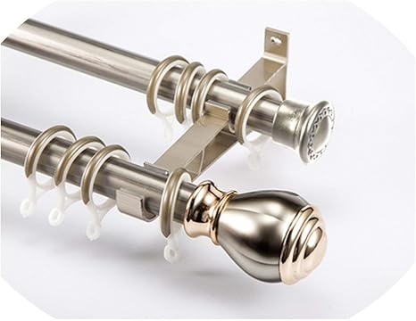 Amazon シンプルミュート ローズゴールド カーテンロッド シングルポール ダブルポール カーテンポール バー カーテン トラック アクセサリー 300 400cm カーテンレール ポール オンライン通販