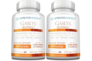 Approved Science® Gaslys™ - Soothe Digestive Tract, Alleviates Gas and Stomach Cramps - Artichoke Powder, Ginger, Fennel Seed - 60 Count - Pack of 2