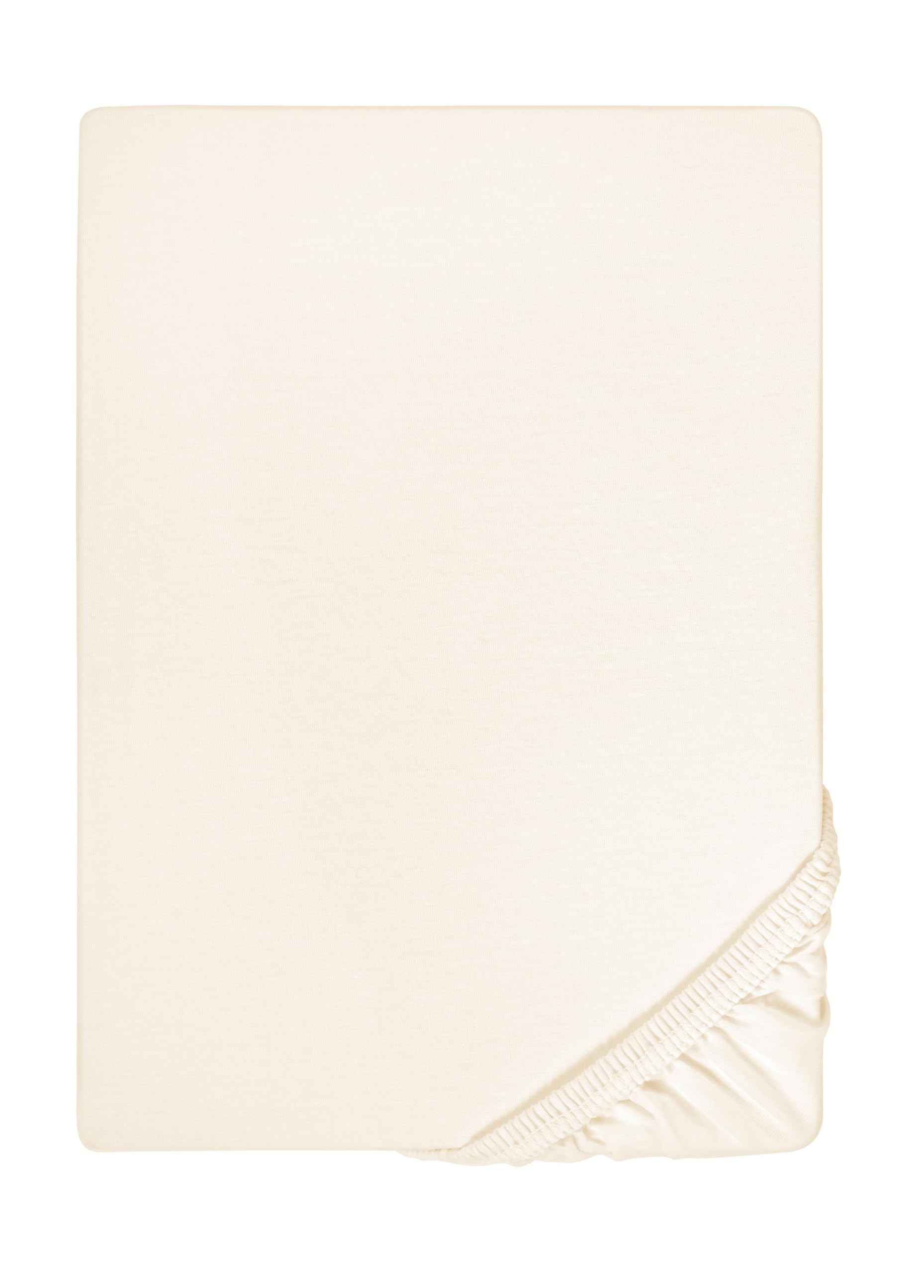 biberna 77144 Jersey stretch fitted sheet, according to Oko-Tex Standard 100, approx. 90 x 190 cm bis 100 x 200 cm ,Beige (natural)